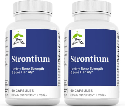 Terry Naturally Strontium Bone Health & Strength Support Supplement, 60 Vegan Capsules (Pack of 2)