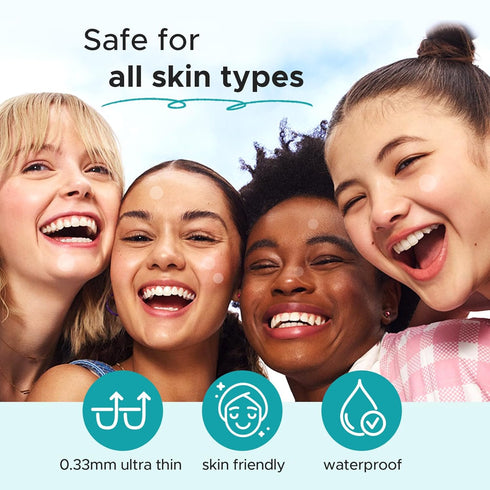 TKTK Hydrocolloid Acne Patches, Pimple Patches with Tea Tree & Calendula Oil - 4 Sizes Clear Stickers, Invisible for