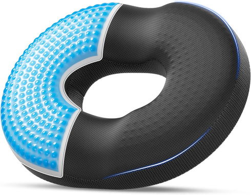 JKNJKN Recommended Donut Pillow Seat Cushion - Memory Foam Cooling Gel Lifting Cushion for Office & Home Chair, Doctor