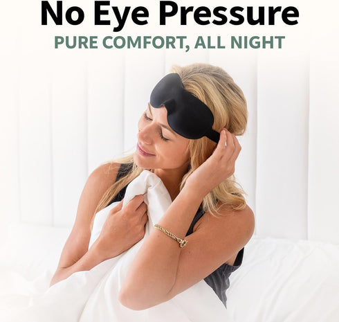 Nidra Contoured Eye Mask for Side Sleepers - 100% Light Blocking Sleep Mask for Travel & Lash Extensions, Purple
