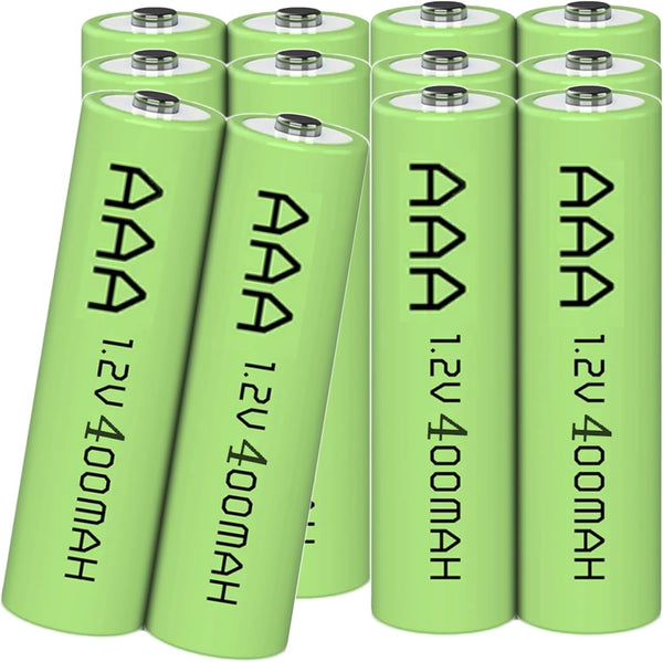 12 Packs 1.2V AAA 400mAh Ni-MH Rechargeable Batteries for Garden Solar Lights