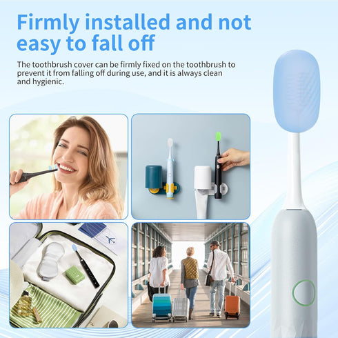 HEBEILF 6 Pcs Toothbrush Covers Toothbrush Covers CapsReplaceable Electric Toothbrush Head Cover Silicone Toothbrush