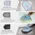 Shower Cleaning Brush with Long Handle, 3 in 1 Tub and Tile Scrubber Brush with 50.4'' Extendable Long Handle Detachable Stiff Bristles Scrub Brush for Cleaning Bathtub Shower Bathroom (Grey)
