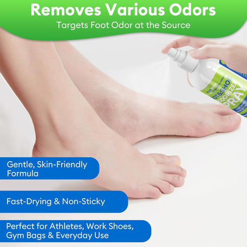 Pixiewink 5 fl.oz 2-Pack Foot & Shoe Deodorizer Spray, Instant Odor Eliminator for Smelly Shoes & Feet - Long-Lasting