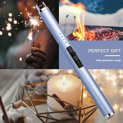 ARECTECH Rechargeable Electric Candle Lighter - Arc Plasma Windproof Lighter with Type-C Cable (Blue)