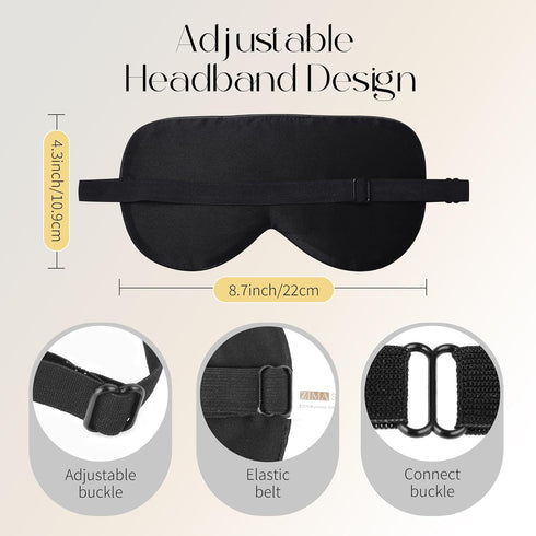 ZIMASILK 100% Natural Silk Sleep Mask Blindfold - Adjustable Super-Smooth Soft Eye Mask for Sleep with Bag (Pattern 5)