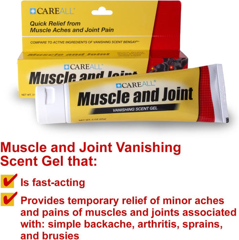 CareAll Muscle & Joint Gel - Non-Greasy Pain Relief Gel for Muscle, Back, Arthritis, 3.0 oz (3 Pack)