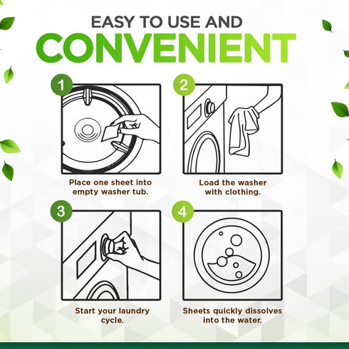 Laundry Detergent Sheets - 50 Sheets, Eco Friendly, Sustainable, Biodegradable, Liquidless (up to 100 Loads)