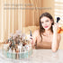 Rotating Makeup Organizer, High Hardness Glass Cosmetic and Skincare Organizer for Bathroom Counter