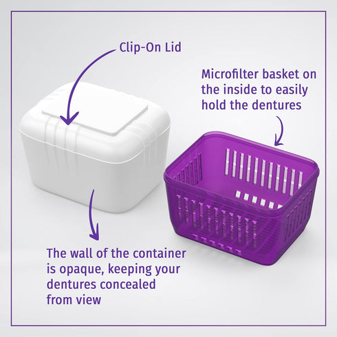 Dentures Cleaner Soaking Bath – Container for Dental Appliances’ Cleaning Solution (Classic)