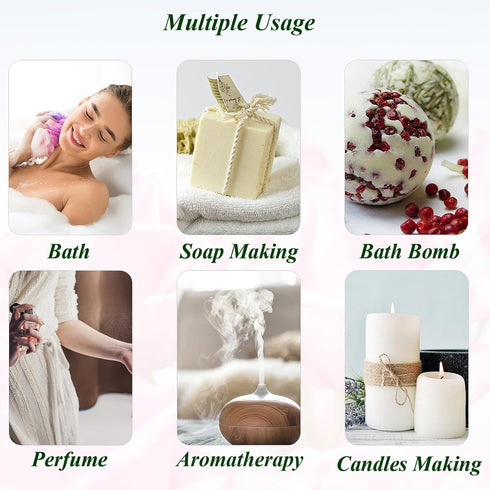 Rose Essential Oil for Skin - 10ml | Pure Mumianhua Therapeutic Grade Rose Aromatherapy Oils for Diffuser, Hair, Soap