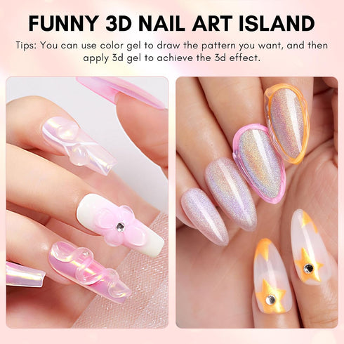 Makartt Nail Gel Kit with Rhinestone Glue, Super Strong 3D Sculpting Gel for Nail Art, Molding, and Decoration