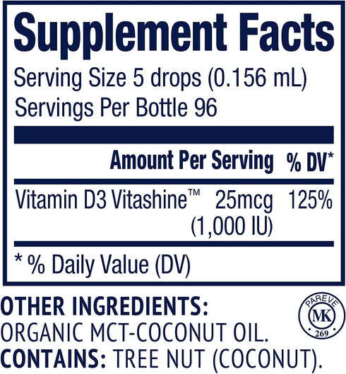 Vimergy Organic Vegan Vitamin D3 Extract, 96 Servings – Supports Healthy Immune System & Strong Bones – Alcohol Free