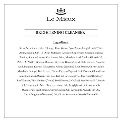 Le Mieux Illuminating Cleanser - Face Wash with Vitamin C, Mandelic Acid & Antioxidant Glutathione for Soft Glowing