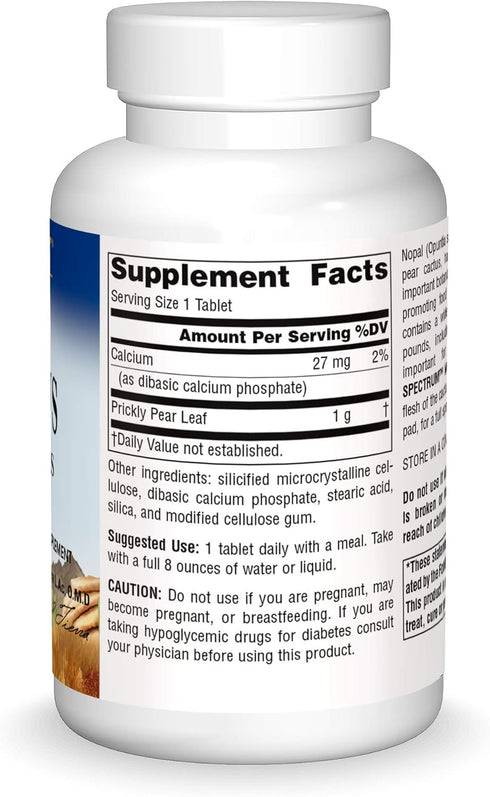 Planetary Herbals Full Spectrum Nopal Cactus 1000mg Prickly Pear Cactus Antioxidant, 100% Natural, 60 Tablets