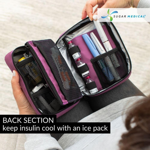 Sugar Medical Insulated Diabetes Organizer | Diabetes Supply Case | Diabetic Care Products | Diabetic Supplies Travel