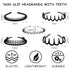 WOVOWOVO Plastic Hair Bands with Teeth: 10 Packs Headbands for Women Girls Teens (Black Style)