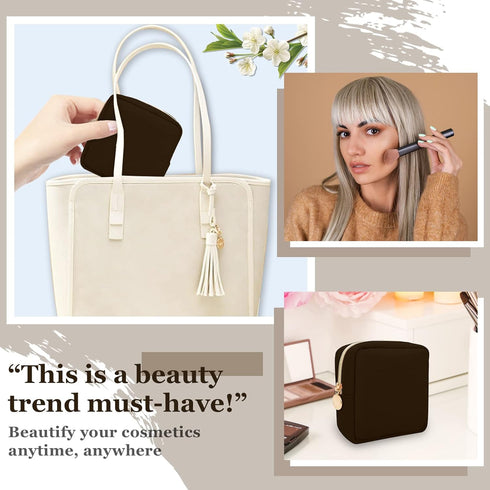 Nylon Mini Makeup Bag for Purse, Cute Waterproof Travel Pouch for Cosmetics, Sanitary Napkin Storage Clutch Organizer