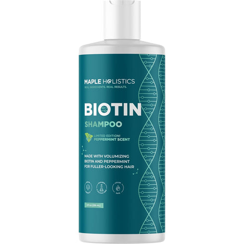 Volumizing Biotin Shampoo for Thinning Hair - Peppermint Argan Shampoo for Damaged Dry Hair, Vegan & Sulfate Free
