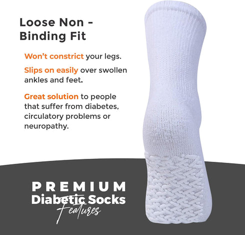 Non-Slip Diamond Star Hospital Crew Socks with Grips for Men and Women
