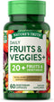 Super Fruits and Veggies - 60 Vegetarian Capsules, Non-GMO & Gluten Free Antioxidant Superfood Supplement