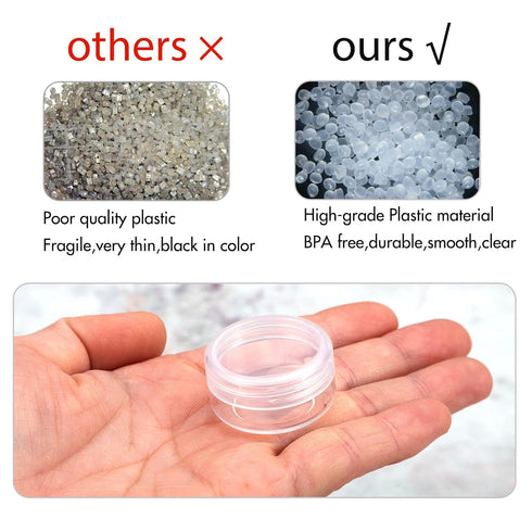 ZEJIA 3 Gram Sample Containers with Lids, 50 Count Tiny Jars, 3ML Makeup Cosmetic Containers for Beauty Products