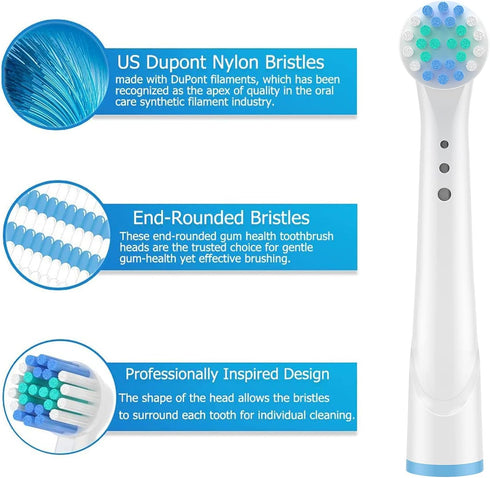Replacement Toothbrush Heads for Oral B Electric Precision Clean, Compatible with Oralb Brush Heads - 16 Pack
