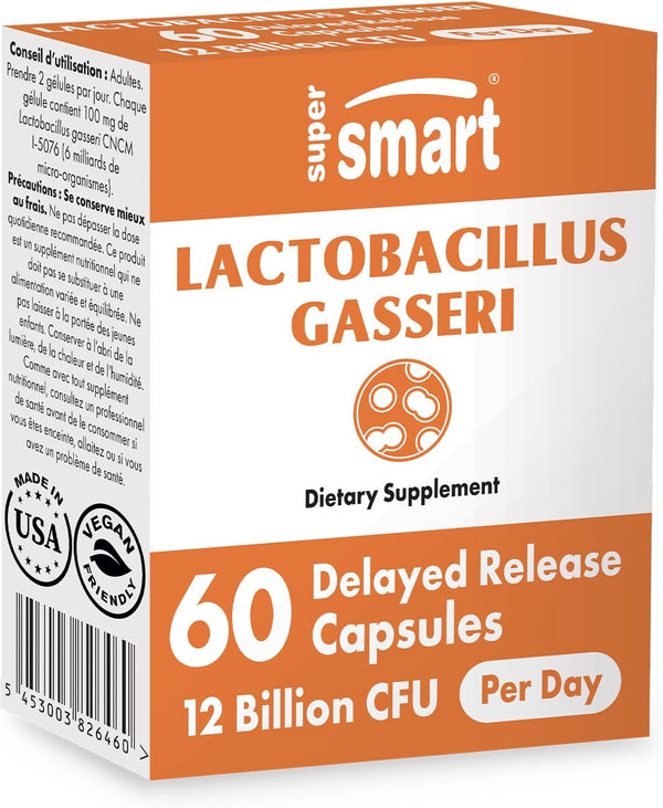 Supersmart Lactobacillus Gasseri 12 Billion CFU - Probiotic Supplement | Non-GMO & Gluten Free - 60 DR Capsules