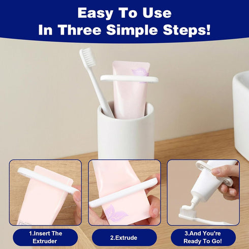 Xinjoduz 10 Pack 2.6" Toothpaste Tube Squeezers, White PP Reusable Toothpaste Dispenser Clip & Tube Squeezer Tool