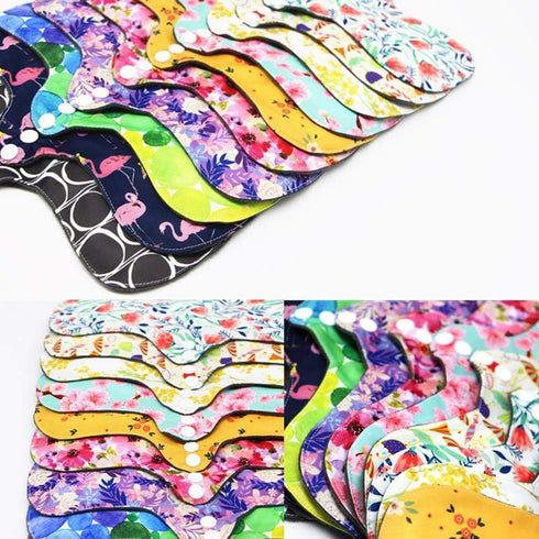 Pack 5, 1 Reusable Menstrual Pads - Bamboo Charcoal Menstrual Heavy Incontinence Pads |Sanitary Pads - of Cloth Mini