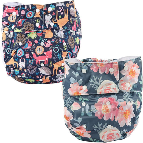 ReUseLife 2 Pieces Adjustable Washable Reusable Cloth Incontinence Underwears for Women and Men,Adult