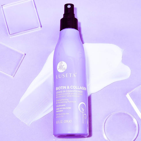 Luseta Biotin Leave in Conditioner, Natural Thickening Volume Conditioner for Dry Damaged Hair, 8.5Fl Oz