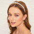WOVOWOVO Pearl Headbands for Women, 8 Pack White Faux Pearls Hairband, Gold Metal Headband for Bridal Accessories