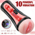 Rewuwa 7.5" Mens Sex Toys Male Masturbator, Vibrating Masturbator Squeezable Pocket Pussy for Men with Depth Lifelike