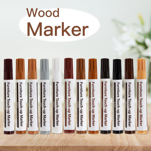 New Upgrade 12 Colors Furniture Pens for Touch Up, Wood Scratch Repair Markers, Professional Repair Tools