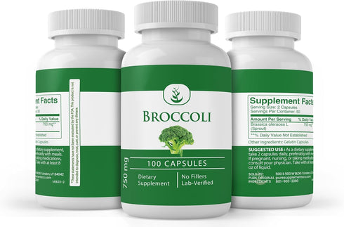Pure Original Ingredients Broccoli Extract Capsules, 100 Capsules, No Additives or Fillers, Lab Verified