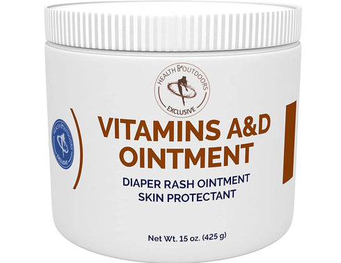 HEALTH & OUTDOORS Vitamin A & D Ointment 15 Oz Jar (2 Count) Skin Protectant