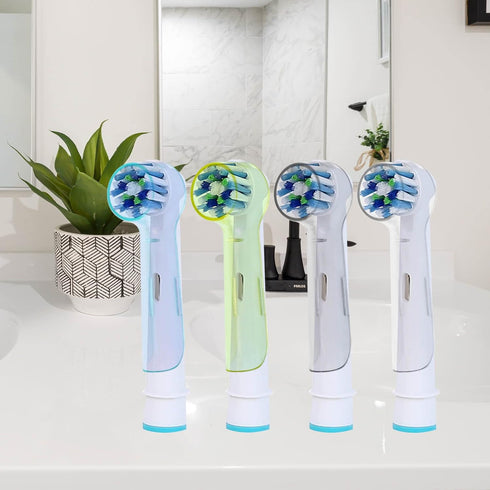 2 Pack Toothbrush Head Covers, Compatible with Oral B Electric Toothbrush Round Heads (White)