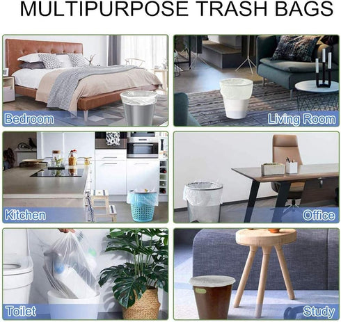 Magesh 4 200 Counts Small Trash Bags, Gallon Trash Bag/Small Garbage Bags, Strong Wastebasket Liners for Bathroom