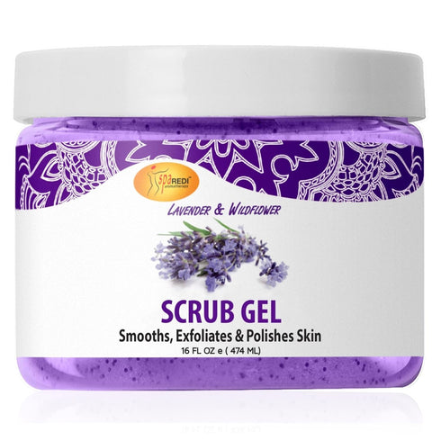 SPA REDI Exfoliating Scrub Pumice Gel, Lavender & Wildflower, 16 Oz - Body, Manicure & Pedicure Exfoliator with