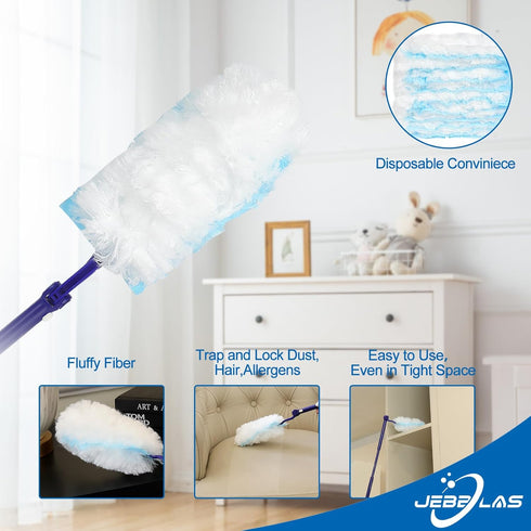 JEBBLAS Heavy Duty Duster Refills, 360 Degree Duster Refills, Total 30 Count for Effective Cleaning
