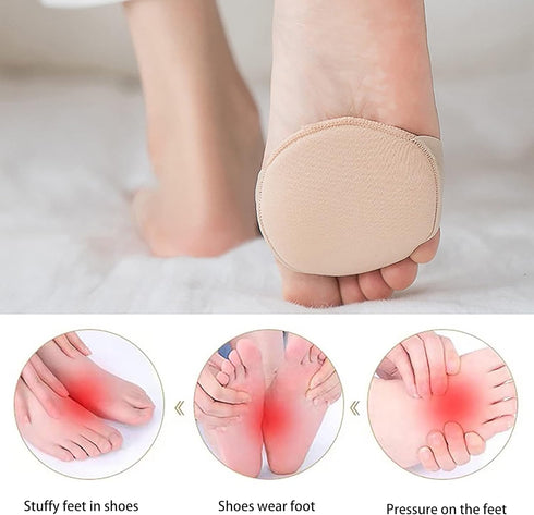 Ball of Foot Cushions for Women (3 Pairs) - Honeycomb Metatarsal Pads, Soft Reusable Cushions for Pain Relief