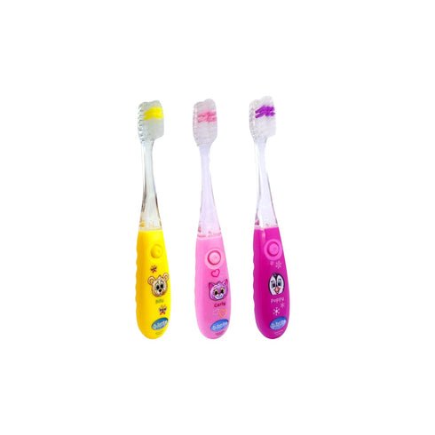Kinder Zahnbuerste mit blinkenden Timer – Pack von 3 für Maedchen – Club Cutie