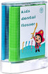 Dentle Floss Pick Holder Dispenser - 88 Floss with 58 Floss Refill, Fun Colorful Animal Floss (1 Pack Green)