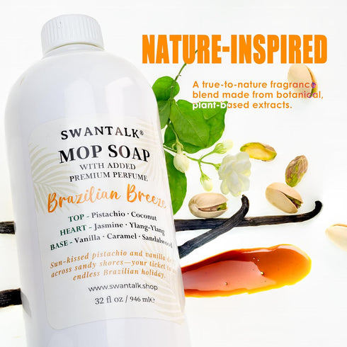 SWANTALK 4X 32 oz Mop Soap with Long Lasting Premium Perfume, Concentrated Floor Cleaner, Multi Surface Solution