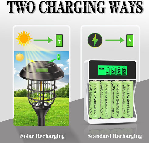 Zsolarigt 2200mAh 1.2V 10 Counts, 2200mAh NiMH AA Rechargeable Batteries High Capacity Double A Battery Lasting Long