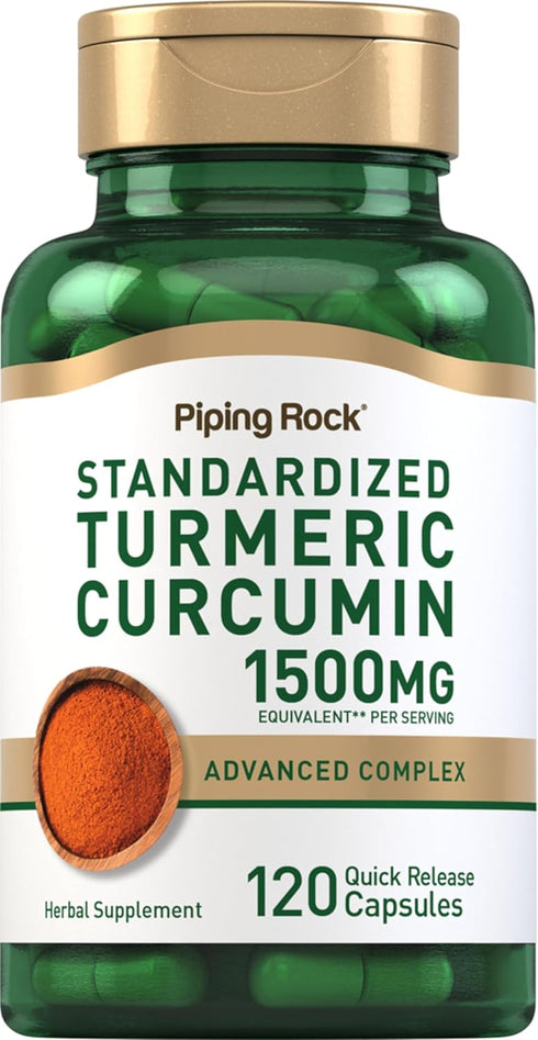 Piping Rock Turmeric Curcumin Complex 1500mg - 120 Capsules with Black Pepper Extract and Tart Cherry - Advanced