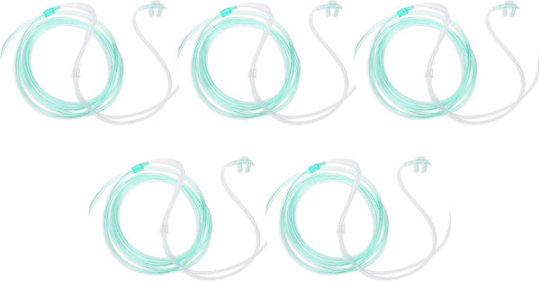 Dealmed Adult Standard Nasal Cannula - 7 ft Soft Green Tubing for Oxygen, Highly Visible, Kink Resistant, Lightweight