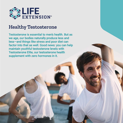 Life Extension Testosterone Elite Supplement for Men - 30 Capsules with Luteolin, Pomegranate, Cacao Seed Extract