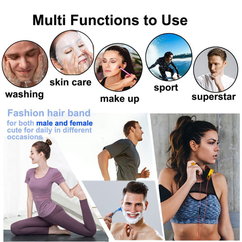 Metal Headbands for Men and Women, Unisex Wavy Headbands, Outdoor Sports Simple Elastic Non-Slip Hair Accessories (6